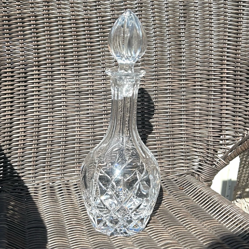 Crystal decanter X Diamond Pattern 13” Tall Heavyweight